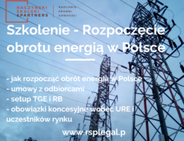Szkolenie rozpoczęcie obrotu energią elektryczną w Polsce