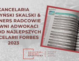 Kancelaria Raczyński Skalski & Partners wśród Najlepszych Kancelarii Forbes 2023