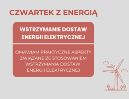 Czwartek z energią: Wstrzymanie dostaw energii elektrycznej
