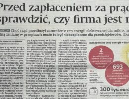 Ekspercki komentarz radcy prawnego Kacpra Skalskiego dla Dziennik Gazeta Prawna w sprawie zamrożenia cen energii